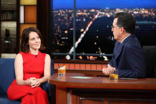 Claire Foy on 'The Late Show with Stephen Colbert' in New York